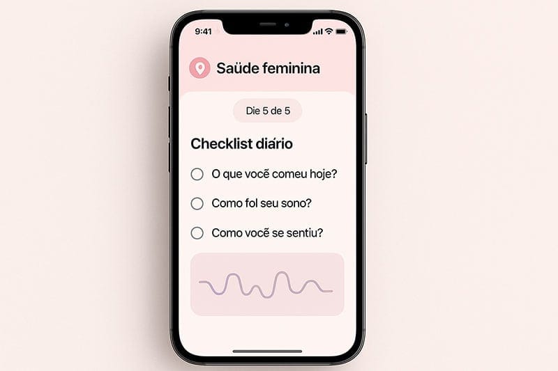 Tela do app NovaFase mostrando graficos e padroes detectados